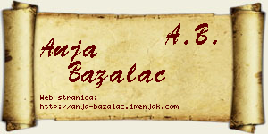 Anja Bažalac vizit kartica